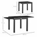 Mesa de Jardín Aluminio, Vidrio templado Outsunny 160x80 Negro