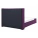 Beliani Cama con somier Terciopelo NOYERS 170x247 Azul Marino