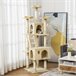 Árbol para Gatos Tablero Madera Aglomerado, Felpa y Sisal PawHut Beige