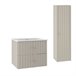 Conjunto de muebles con lavabo individual encastrado y columna Izae 60 Conjunto de muebles con lavabo individual encastrado y columna Izae 60 Beige