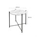 Acomoda Textil – Mesa Auxiliar Plegable de Metal para Recibidor. 40x40 Blanco/ Negro