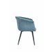 Silla de comedor RIZOS tapizada en tela Azul