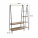 Burro de Ropa 4 Estantes Estilo Industrial Dormitorio Negro/ Madera