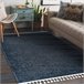 Alfombra SEVILLA PC00B rayas Franjas Bereber marroquí Shaggy 160x220 Azul Marino