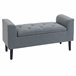 Banco Pie de Cama Poliéster, Espuma y Madera de Caucho HOMCOM Gris