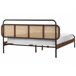 Beliani Cama con somier Madera de caucho BOUSSICOURT Marron