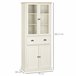 Alacena de Cocina MDF, Melamina de Madera, Vidrio HOMCOM Blanco