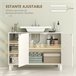 Mueble bajo Lavabo MDF, Melamina de Madera HOMCOM, hogar - baño Crudo