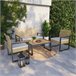 Conjunto de muebles de jardin Calciano 4 piezas ratán Natural