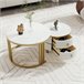 2 en 1, mesa de centro, mesa de salón, 2 cajones 70x70 Blanco