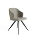ANGEL CERDA Silla comedor tapizada tela gris Negro