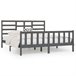 Estructura de cama de madera maciza 200x200 Gris
