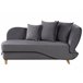 Beliani Chaise longue Terciopelo MERI Gris Oscuro