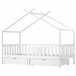 Cama cabaña infantil de madera maciza con 2 cajónes Cama cabaña infantil de madera maciza con 2 cajónes Blanco