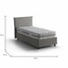 Cama individual en tela Gris