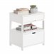Mesita de Noche Dormitorio con 2 cajones FRG258-W SoBuy Blanco