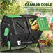 Compostador PP, Acero Outsunny Negro