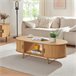 Mesa de centro Nordkapp con estantes MDF bambú [en.casa] Marron