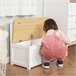 Baúl de Juguetes para Niños MDF, Madera de Pino HOMCOM Blanco