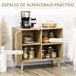 Aparador de Cocina Melamina de Madera, Ratán, Madera de Pino Marron
