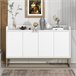 Aparador, 4 puertas, mueble comedor, comedor, sala, cocina 120 Blanco