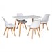 Conjunto de mesa rectangular PIA y 4 sillas NORA Conjunto de mesa rectangular PIA y 4 sillas NORA Blanco