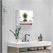 Armario con Espejo MDF, Vidrio kleankin, hogar - baño Blanco