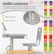 Pupitre Infantil PP, MDF, Acero ZONEKIZ 49x80 Gris
