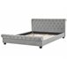 Beliani Cama con somier Terciopelo AVALLON 233x192 Gris Claro
