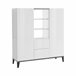 Aparador efecto madera 120 Blanco/ Gris
