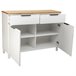 Aparador de madera de 2 cajones y 2 puertas Blanco