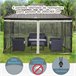 4 Paneles Laterales de Mosquitera para Carpa Poliéster, Nylon 335x0 Negro