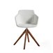 ANGEL CERDA Silla comedor giratoria tela beige Nogal