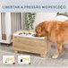 Comedero para Perros MDF, Acero PawHut Marron