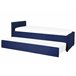 Beliani Cama con somier Poliéster MARMANDE 96x214 Azul Marino