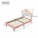 Cama tapizada de con cabecero ajustable, LED 100x202 Cama tapizada de con cabecero ajustable, LED 100x202 Rosa