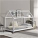 Cama infantil Netstal de madera pino Forma de casa 78x146 Blanco/ Beige