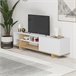 Mueble TV 1 puerta 4 huecos 160 cm CEQUOIA Blanco
