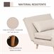 Sofá Cama Poliéster con Tacto de Lino, Madera de Caucho HOMCOM Crudo