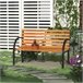 Banco de Jardín Acero, Madera de Pino Outsunny 122x60 Marron
