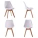 Mesa extensible Helga 120, 6 sillas Nora Blanco