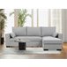 Chaise longue con cama MARLON reversible 3 plazas gris Gris