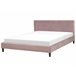 Beliani Cama con somier Terciopelo FITOU 190x214 Rosa