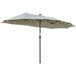 Sombrilla Doble Acero, Poliéster Outsunny Gris