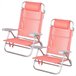 Aktive Pack de 2 sillas de playa plegables y reclinables Coral