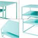 Mesa de centro Solund rectangular acero 60x90 Azul Claro