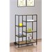 Estanteria color roble 6 huecos. LILY Negro/ Madera
