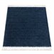 Alfombra BERBER cuadrado 9000 Franjas Bereber Marroquí Shaggy 160x160 Azul