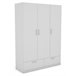 Armario OSLO puertas batientes y 2 cajones144x200cm blanco Blanco