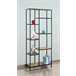 Estanteria color roble 8 huecos. LILY Negro/ Madera